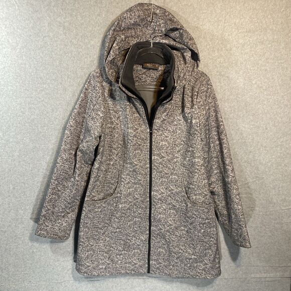 Tek Gear Warmtek Hooded Jacket Womens Medium Gray Winter Design‎ Full Zip - Picture 1 of 9